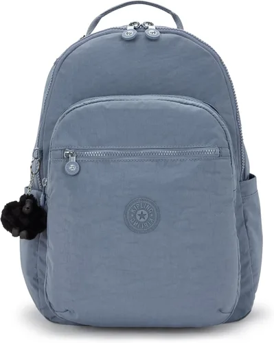 Miniatura 32 de Kipling Seoul - Mochila grande metálica para portátil de 15 pulgadas, Agua (Aqua Flowers)