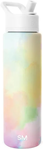 Miniatura 104 de Simple Modern botella de agua reutilizable con tapa con pajilla, de acero inoxidable con aislamiento al vacío, para gimnasio, viajes y deportes