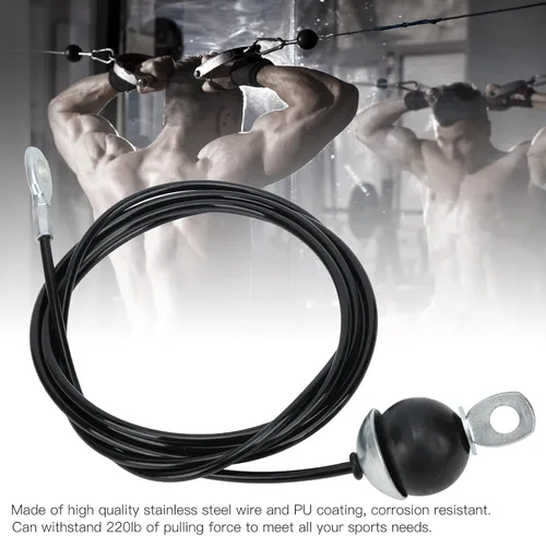Miniatura 3 de Fitness Gym Replacement Cable, Fitness Pulley Thick 5mm, Heavy Duty Steel Wire Rope for Home Gym Cable Pulley Machine Accessories