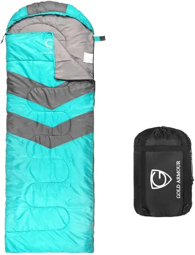 Miniatura 8 de Gold Armour Sacos de dormir para adultos, niños, niñas, mochileros, senderismo, campamento, clima frío y cálido 4 estaciones, uso en interiores