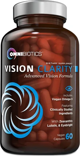 OmniBiotics Vision Clarity - Suplemento vitamínico y mineral para los ojos, arándano, luteína y zeaxantina, suplemento de salud macular para