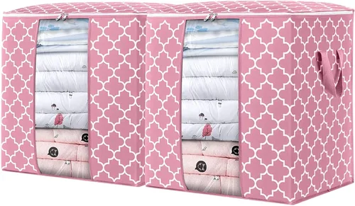 Miniatura 27 de WISELIFE Bolsas de Almacenamiento [3 Unidades/100L] Contenedores Grandes de Organización y Almacenamiento de Mantas y Ropa para Edredones, Ropa