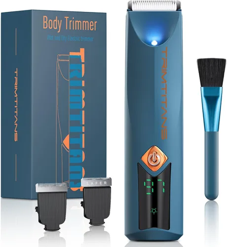 Recortadora de vello corporal para hombres, 2 en 1, recortadora de pelo de ingle y peluquería corporal, afeitadora eléctrica para hombres, pelo