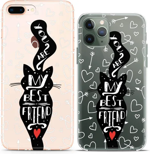 Miniatura 16 de Fundas a juego para parejas compatibles con iPhone 16 15 14 13 12 11 Pro Max Mini Xs X 6s 8 Plus 7+ Xr 10 SE 5 Bad Good Relationship Best Friend
