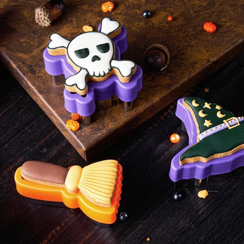 Miniatura 7 de ETERSION Cortadores de galletas de Halloween 9 piezas de 2 a 3 pulgadas Halloween Cookie Cutters 9 Different Shapes 2-3 Inches