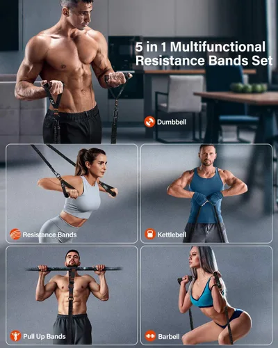 Miniatura 2 de Resistance Bands, Exercise Bands, Resistance Bands for Working Out, Pull Up Assistance Bands, Work Out Bands with Handles for Men and Women Fitness