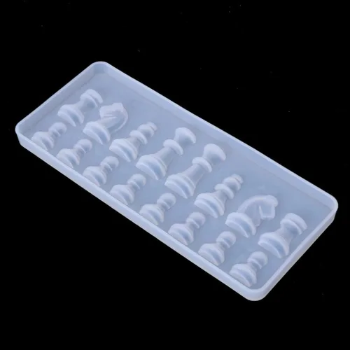 Miniatura 6 de Molde de ajedrez internacional de silicona, molde de resina epoxi de arcilla para bricolaje, moldes colgantes, ornamento de escritorio