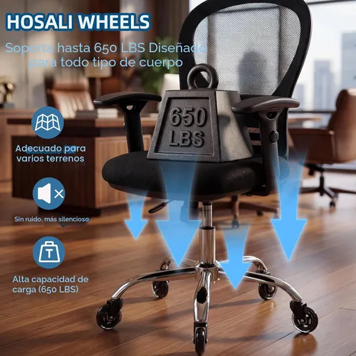 Miniatura 7 de HOSALI Ruedas para silla de oficina, rueda de repuesto de goma de 3 pulgadas para escritorio, ruedas de silla de juego seguras para pisos de madera