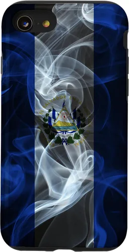 Miniatura 18 de Funda para iPhone 12/12 Pro Smoky El Salvador Bandera - Funda de Orgullo Salvadoreño Estilo Humo