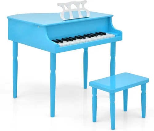 Miniatura 10 de Costzon Piano Clásico para Niños, Piano de Madera de 30 Teclas con Soporte para Partituras y Asiento, Mini Juguete Musical para Niños, Ideal