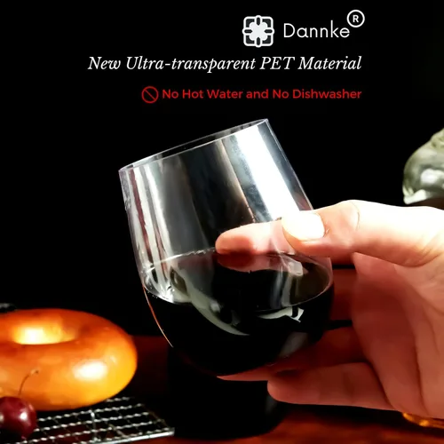 Miniatura 4 de 48 copas de vino de plástico sin tallo, vasos de fiesta desechables transparentes de 12 onzas para fiestas, vasos de vino