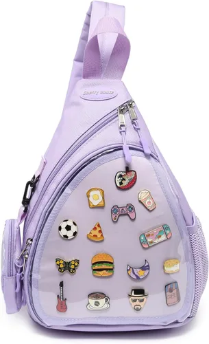 Miniatura 10 de Bolsa Oxford Ita Kawaii con Pin de visualización, mochila de pecho, mochila de un solo hombro, mochila deportiva, mochila para senderismo, mochila