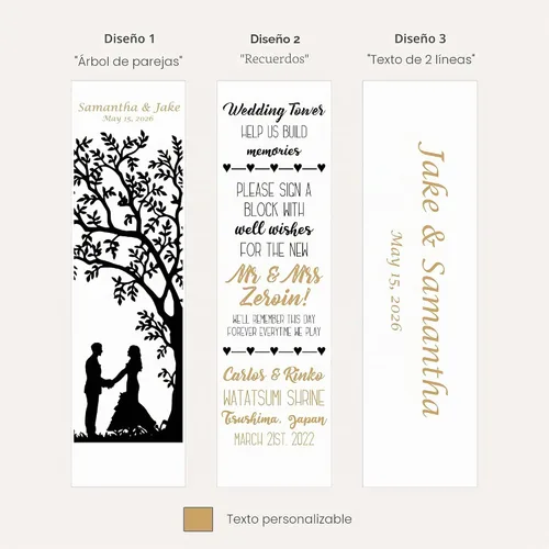 Miniatura 8 de WE Games Alternativa de libro de invitados de boda personalizado, caja de recuerdos de madera, 54 bloques, grabado personalizado