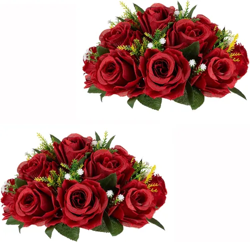 Miniatura 59 de Centros de mesa de flores para mesas de boda: decoraciones de mesa de Halloween, bolas de flores negras, centros de mesa para compromiso, ceremonia