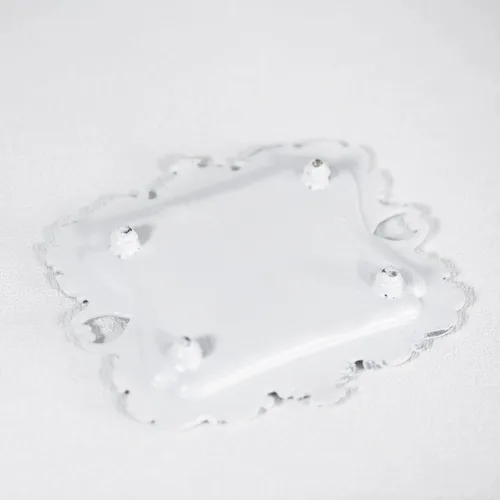 Miniatura 7 de Funly mee Pequeño plato antiguo baratija bandeja de joyería vintage, soporte de anillo (blanco)