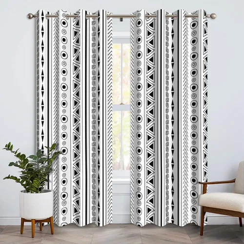 Miniatura 15 de Cortinas opacas florales bohemias azules para dormitorio, cortinas opacas botánicas de mediados de siglo de 63 pulgadas de largo, 2 paneles