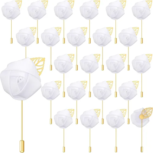 Miniatura 10 de Zeyune 24 piezas de bolsillo para ojales de boda Boutonniere Rose Boutonniere para hombres, bodas y fiestas de graduación (azul)