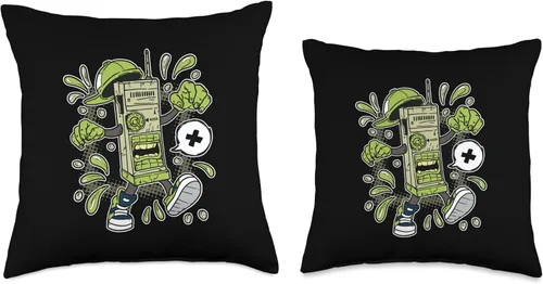 Miniatura 3 de Cartoonish WalkieTalkie Design For Kids In Comic Style Throw Pillow