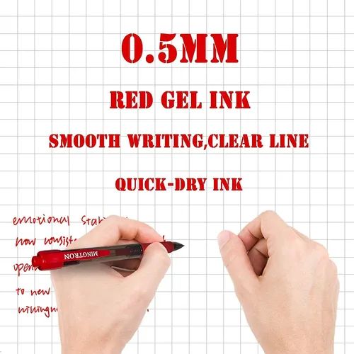 Miniatura 5 de Bolígrafos de gel, paquete de 50 bolígrafos negros + 50 bolígrafos rojos de punta fina, bolígrafos de tinta sin manchas para mano izquierda