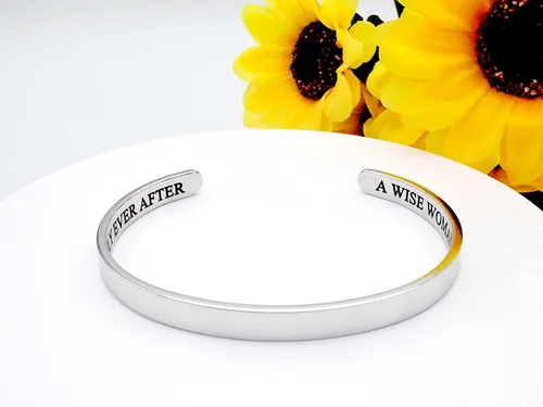 Miniatura 196 de Pulseras inspiradoras para mujer, joyería de acero inoxidable, con refranes, pulsera motivacional con mensaje oculto, pulseras grabadas para mejor