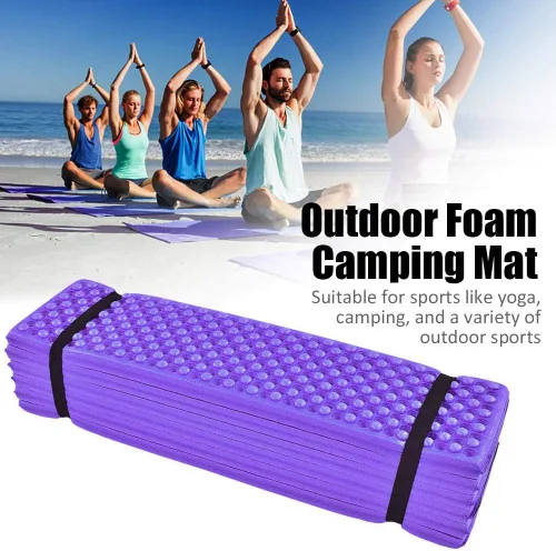 Miniatura 2 de Luqeeg Espuma para dormir Pad Camping Mat, espuma al aire libre Camping Mat plegable playa tienda de dormir colchón () Púrpura
