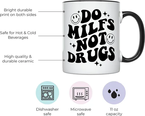 Miniatura 2 de YouNique Designs Funny Guy Mugs, taza de café divertida para hombres, taza de café traviesa para él, taza milf, taza milf, taza de café de elefante