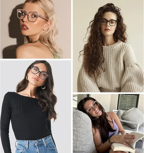 Miniatura 6 de Gafas de lectura de gran tamaño para mujeres y hombres, marco grande, cuadrado, bloqueo de luz azul, para lectura de computadora, bisagra de resorte