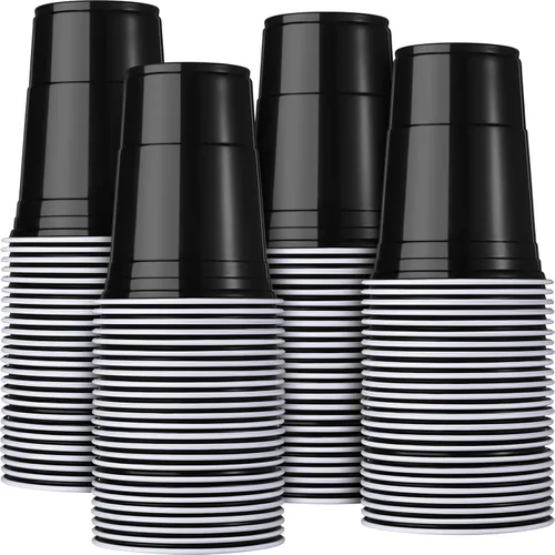 Miniatura 9 de Mimorou - Paquete de 200 vasos de plástico de 16 onzas desechables para fiestas, graduaciones, bodas, apilables, resistentes para barbacoa, Rojo