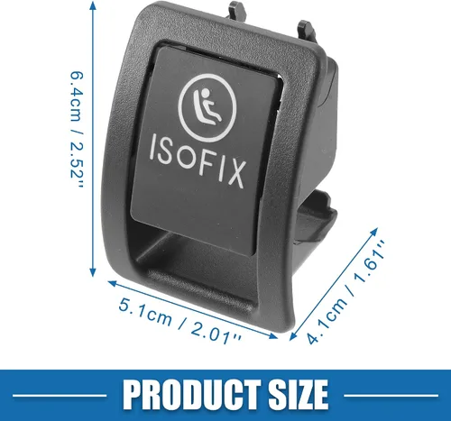 Miniatura 5 de Anclaje de asiento trasero infantil ISOFix cubierta A2059200513 para Mercedes Benz C300 C350 C200 C180 C400 C450 C43 AMG C63 AMG W205 2015-2020 negro