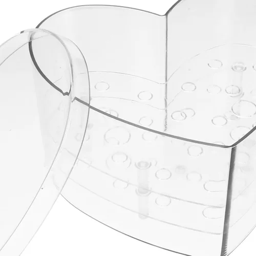 Miniatura 7 de Alipis - Caja de flores en forma de corazón, caja de flores de acrílico transparente para arreglos florales, en forma de corazón transparente