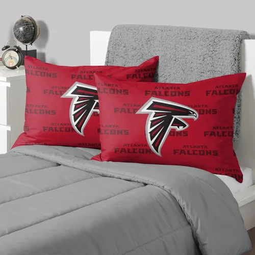 FOCO NFL Fundas de almohada con logotipo grande del color del equipo, 2 unidades de tamaño estándar
