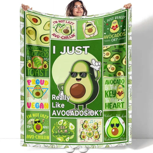 Manta de aguacate, citas divertidas de Friut vegano, manta de forro polar suave y acogedora para sofá cama, 40 x 50 pulgadas