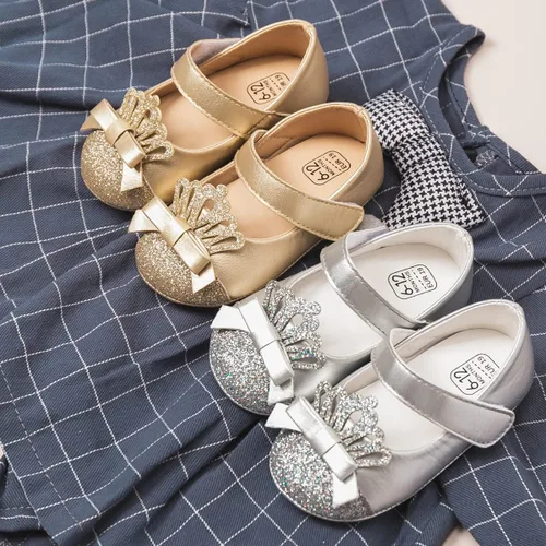 Miniatura 2 de Sawimlgy Zapatos de ballet Mary Jane con lentejuelas para bebé y niña, de piel sintética, para boda, fiesta, princesa, suela de goma, para niños