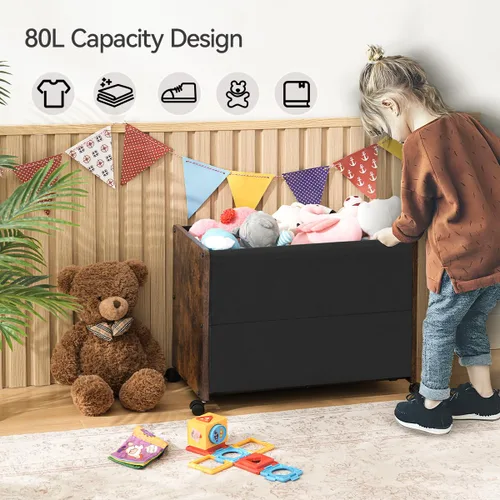 Miniatura 3 de FOUCSSOMEI Caja de juguetes, organizador de almacenamiento de juguetes, caja de juguetes para niños y niñas, baúl de almacenamiento de juguetes
