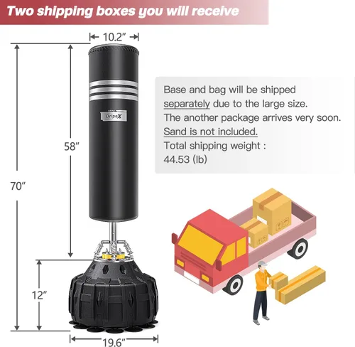 Miniatura 6 de Dripex Free Standing Punching Bag for Adults, 70'' Boxing Bag with Stand