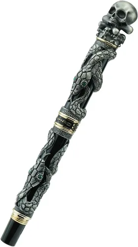Miniatura 2 de Jinhao Snake Roller - Bolígrafo de metal, color negro con cabeza de calavera