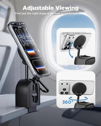 Miniatura 3 de iOttie Treker Travel Essentials - Soporte magnético para teléfono de viaje con cabeza giratoria de 360° y adaptador de anillo magnético