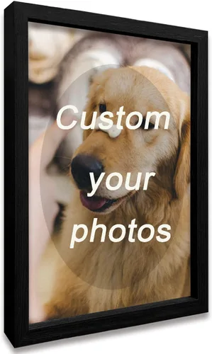 Impresiones de lienzo personalizadas enmarcadas con tus fotos, impresión personalizada de foto a lienzo, regalos para parejas, amigos, familia, Negro
