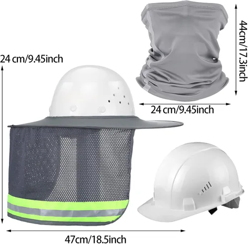 Miniatura 4 de SATINIOR 2 unidades de casco de protección solar para el cuello, alta visibilidad, malla de ala completa, protección solar y polaina para el cuello