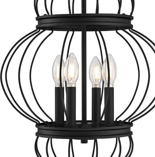 Miniatura 3 de Westinghouse 6368600 Salma - Candelabro de interior con cuatro luces, acabado negro mate