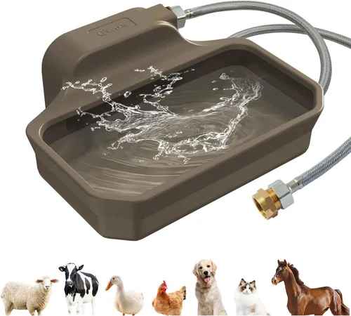 Dispensador automático de agua de 135 onzas para perros grandes, dispensador de agua patentado para perros al aire libre, alimentador automático