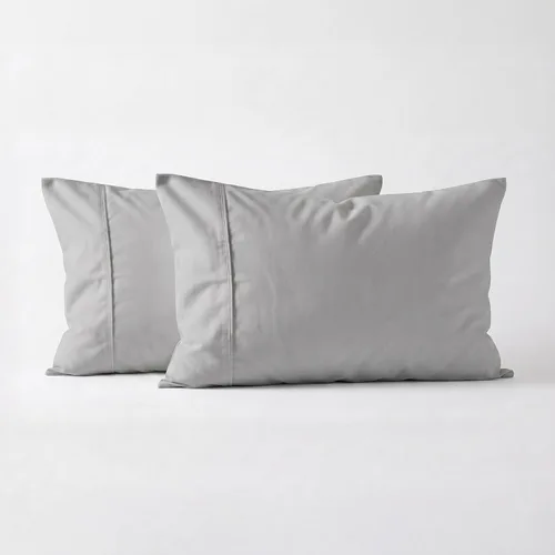 Miniatura 18 de Juego de 4 fundas de almohada tamaño King, color gris oscuro, fundas de almohada egipcias de una sola capa de fibra larga 100% algodón, tejido