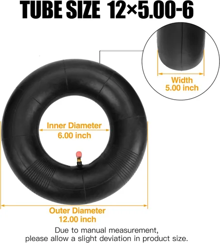 Miniatura 2 de FVRITO Tubo interior de 12x5.00-6 para Razor Dirt Quad cuatrimoto eléctrica de 4 ruedas (versiones 19 y superiores) Go Kart tractores de jardín
