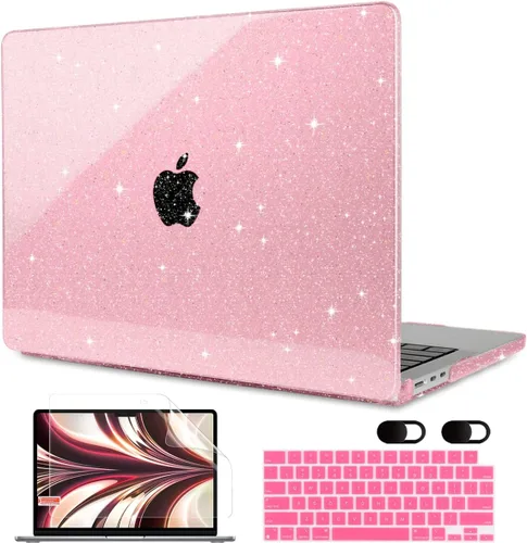Miniatura 12 de MEEgoodo Funda con purpurina para MacBook Air de 13 pulgadas 2026 2025 2024 2022, compatible con los modelos A3449 (M5)/A3240 (M4)/A3113 (M3)/A2681