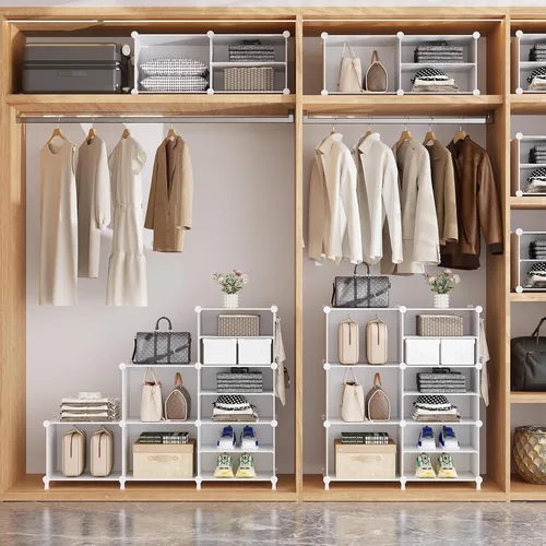 Miniatura 5 de AWTATOS Organizador de Armario de 6 Cubos Estantes de Almacenamiento Portátiles Organizadores de Ropa y Almacenamiento Estantería Cúbica Apilable