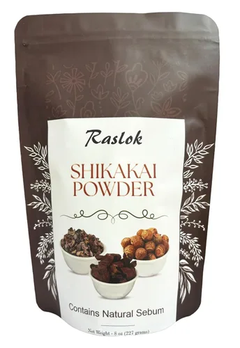 Miniatura 4 de Raslok Shikakai Powder Limpiador y acondicionador natural para el cabello, 100% puro Acacia concinna Fruit Pods Powder (3.52 oz)