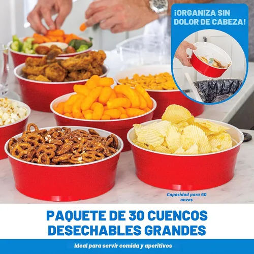 Miniatura 2 de GoBig Red Party Cup Bowls - Large Disposable Plastic Bowls - 22 oz or 60 oz
