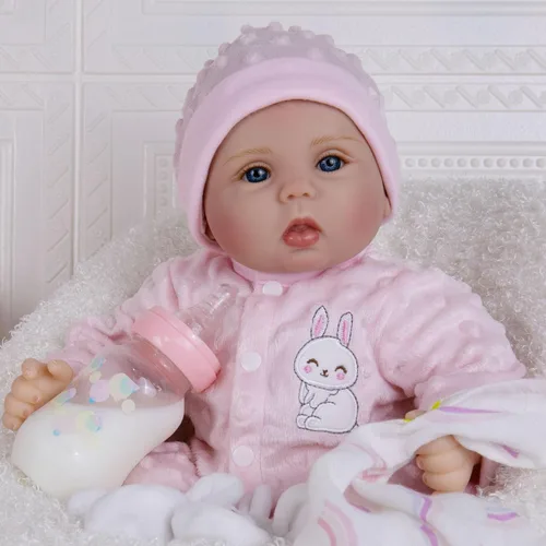 Miniatura 3 de Milidool Muñecas de bebé Reborn de 18 pulgadas, muñeca realista de bebé recién nacido, muñecas de silicona de aspecto real, con accesorios completos