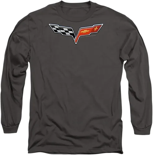 Chevrolet Automobiles Chevy Modern Corvette Emblem Camiseta de manga larga para adulto