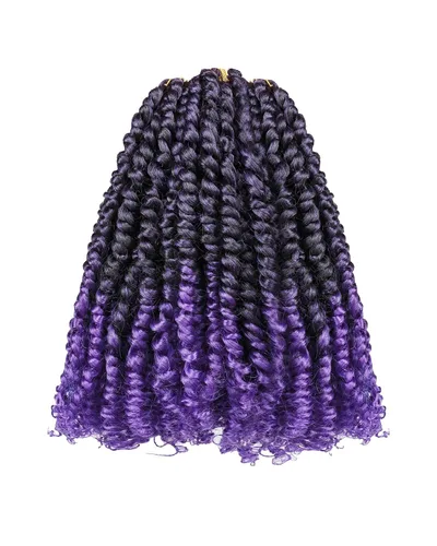 Miniatura 11 de Paquete de 8 paquetes de cabello de ganchillo Passion Twist de 6 pulgadas, rizos bohemios pretrenzados previamente trenzados, negro natural 1B